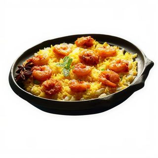 Biriyani de langostinos ( al estilo Kerala)