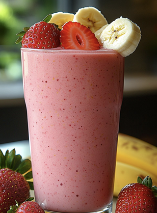 Смузи клубнично-банановый