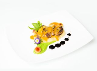 Magre de rață cu piureu de mere