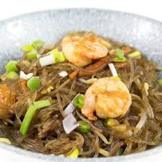 Spaghetti di soia con gamberi