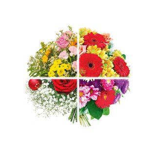 Średni bukiet florysty z kwiatów sezonowych