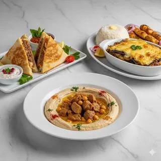 Hummus con carne
