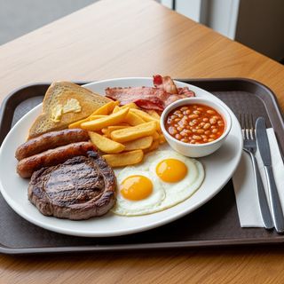 Hungry American breakfast