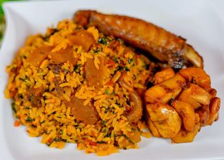 Village Rice +Jumbo Turkey + Plantain