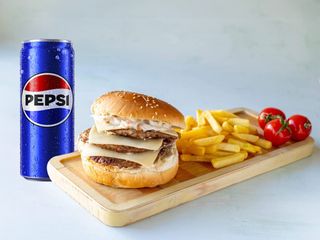 Trodupli Ruski burger + pomfrit + Pepsi