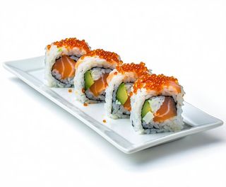 Uramaki spicy top salmone