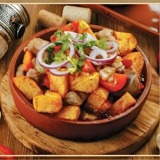 Homemade potato with chicken