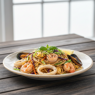 Spaghetti cu fructe de mare