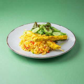 Куриные шашлычки с рисом