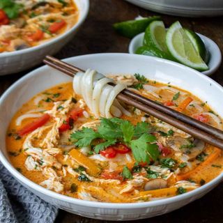 Vegetables noodles soup 