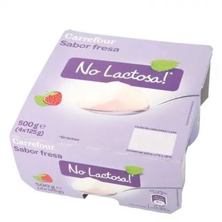 Yogur de Fresa sin Lactosa Carrefour Pack 4x125 Gr.