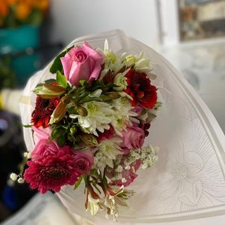 Colorful Cheer: A Delightful Mix of Gerbera  , Mums, and Alstroemeria