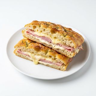 Focaccia con formaggio, prosciutto cotto e maionese 200 g