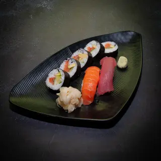 Silver sushi platter