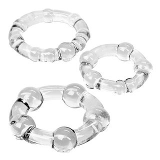 Kit 3 Anillos Muy Flexibles Being Fetish Transparentes