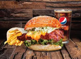 Burger de vita + Burger de pui +2 cartofi pai si 2 băutură la alegere