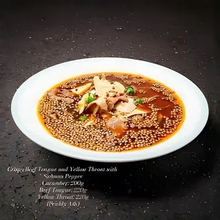 Limba de vita cu boabe de piper Sichuan  椒麻牛舌脆黄