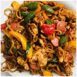 Lakrim Noodles With 1 Sausage , 2 Eggs And Round Fish