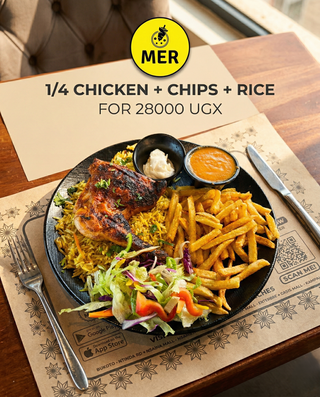 1/4 chicken + chips + rice