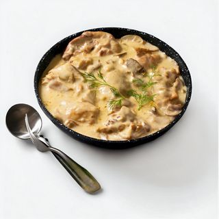 Pureći medaljoni sa šampinjonima, rižom i kruhom