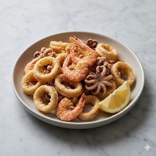 Fritto misto calamari, gamberi e polipetti