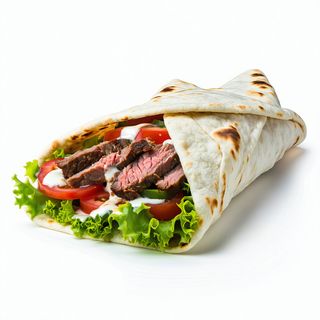 Dürüm Kebab con Patatas y Ensalada