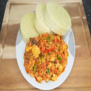 White Yam With Egg Sauce