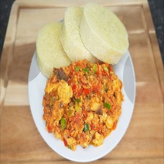 White Yam With Egg Sauce