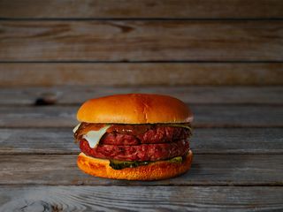 Burger  Vegan Cheese (494 Cal, 24g proteínas, 37g carbohidratos, 26g grasas)