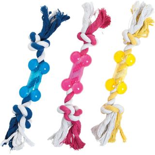 FLAMINGO Igračka za pse Kost Good4Fun plutajuća sa kanapom, TPR 9cm, raznih boja (KOD FLA1030995)