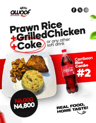 Prawn rice + Grilled Chicken +Drink