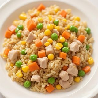 Arroz frito con pollo 