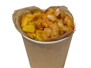 Відро велике з креветками і картопляними діпами (750/560g)