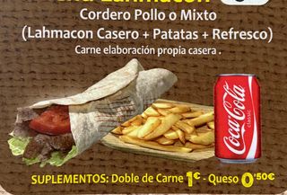 Menú Lahmacon Casero