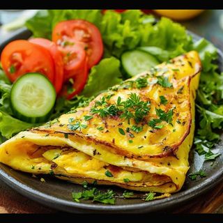 ომლეტი და სალათი