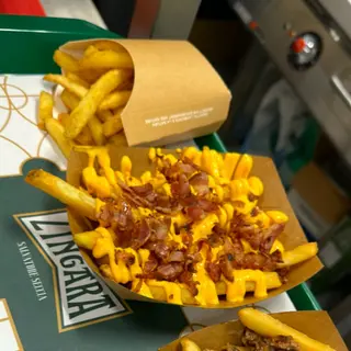 Patatine cheddar e bacon