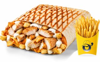 Tacos simple poulet avec frites