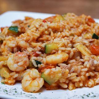Risotto ai Gamberi y Zucchini