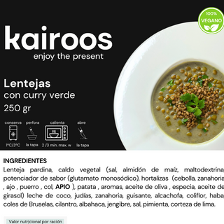 Lentejas de curry verde (250 gr)