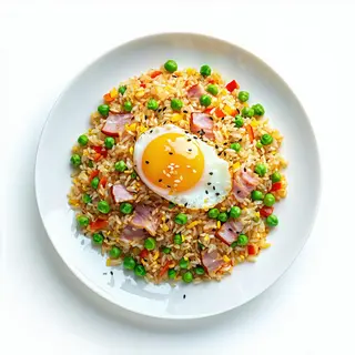 128 - Riso Alla Cantonese, Riso Saltato Con Piselli, Prosciutto E Uova