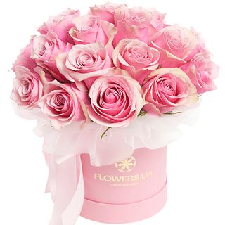 Квіти в коробці "19 троянд Athena Royale"