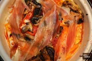 Revuelto de Cogumelos e Presunto