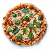 Pizza espinaca y carne picada