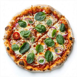 Pizza espinaca y carne picada