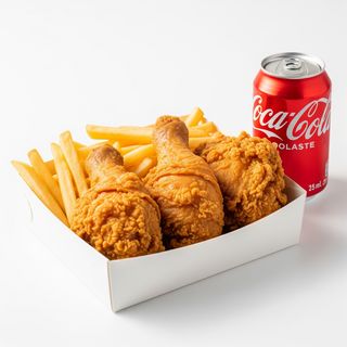 Pollo Frito Mix (6 Pzs.) Con Patatas Y Ensalada