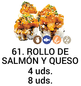 57. Rollo De Salmón Y Queso (8 Uds.)