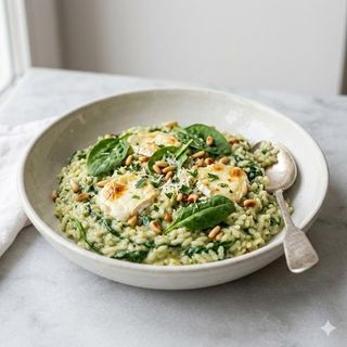 Risotto Spinaci E Formaggio Di Capra