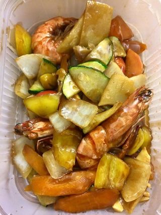 34 Gamberoni con verdure