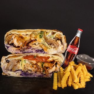 Shawarma Wołowina +  frytki +  cola  ZA 1 zł