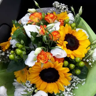 Bouquet rose e girasole 
